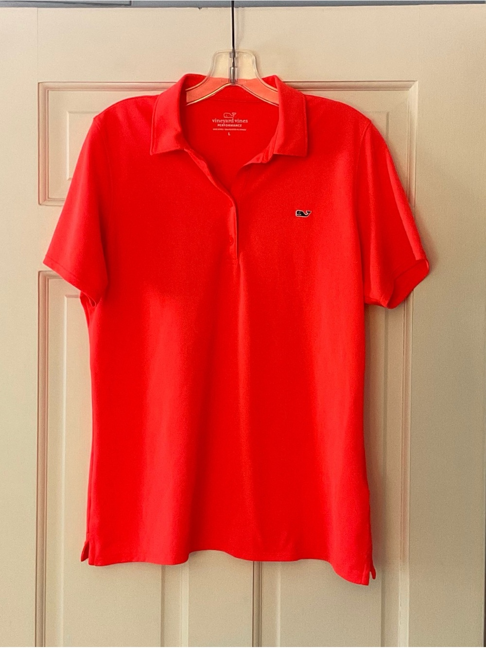 Vineyard Vines Performance Pique Polo Shirt Women’s L Orange Golf Pickleball
